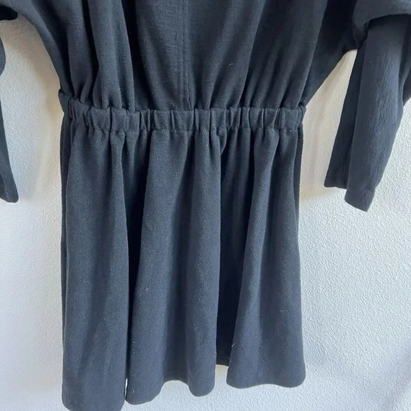 Free People Beach Santa Maria Mini Dress Women’s Small Black Dolman Sleeve - Picture 6 of 12